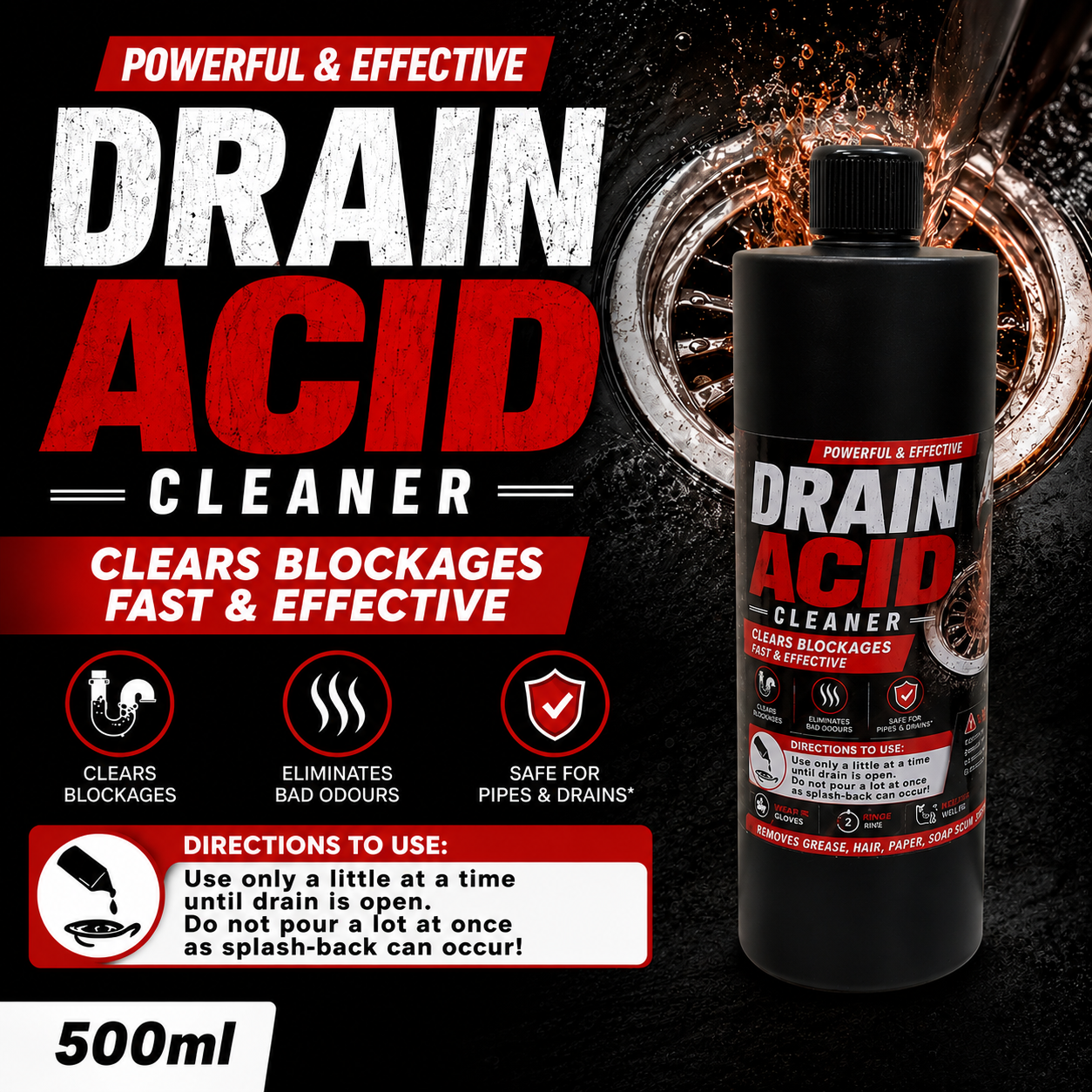 Pit Toilet & Drain Acid